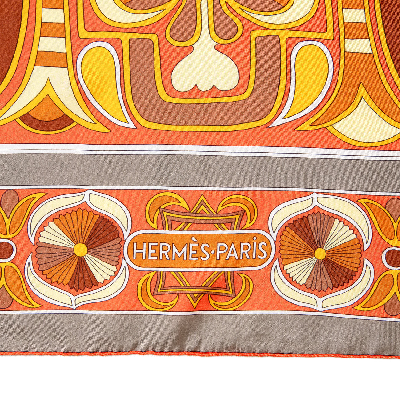 Exclusive Hermes Silk Folklore Scarf 140 — Top View