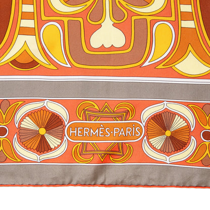 Exclusive Hermes Silk Folklore Scarf 140 — Top View