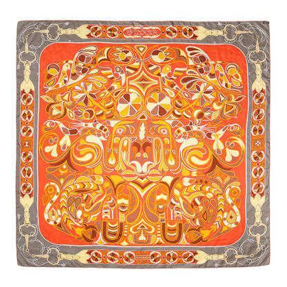 Exclusive Hermes Silk Folklore Scarf 140 — Back View