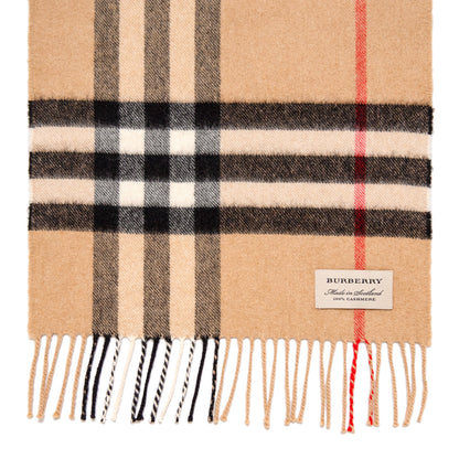 Exclusive Burberry Cashmere Giant Check Fringe Scarf — Back View