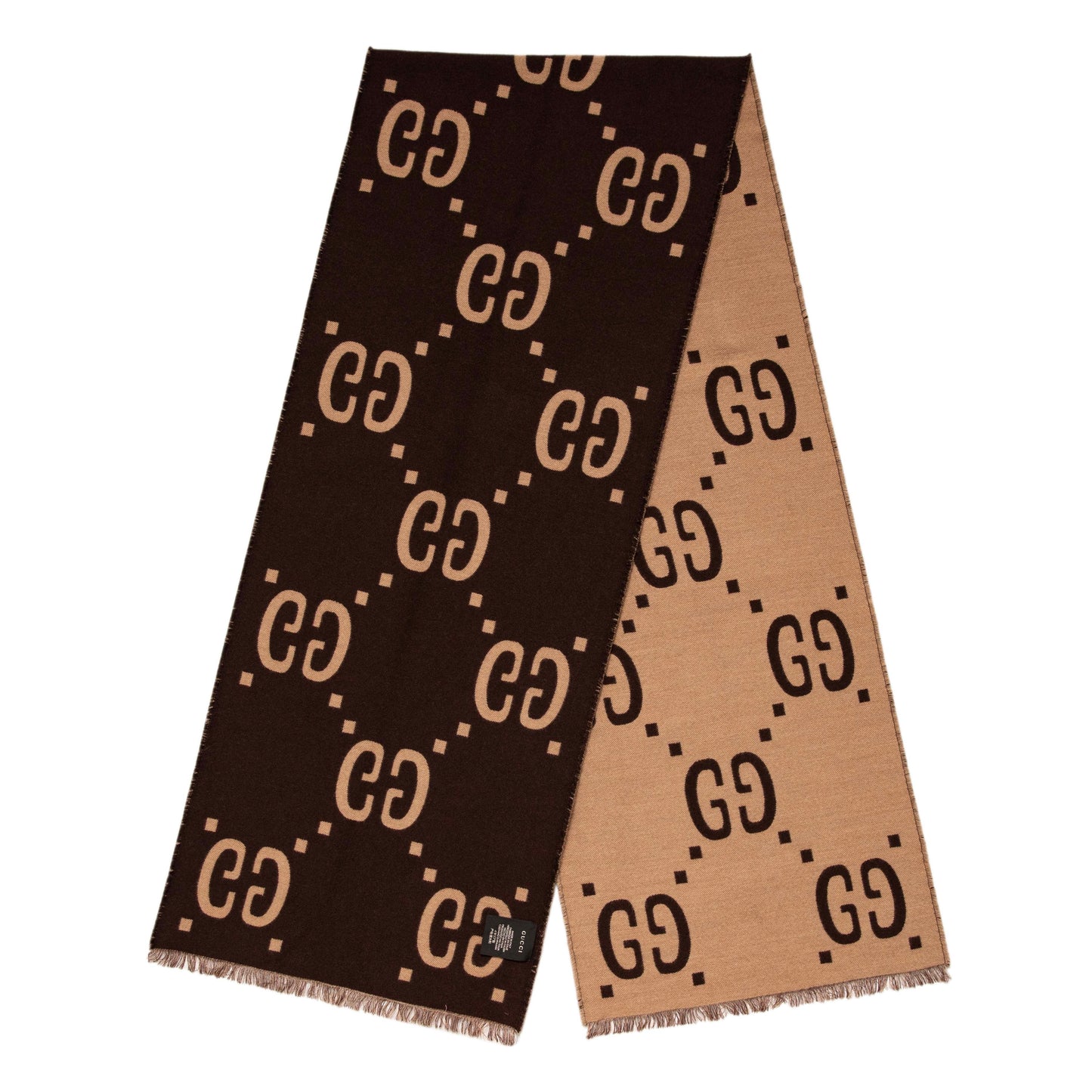 Exclusive Gucci Jacquard Wool Silk Monogram Jumbo GG Scarf — Front View