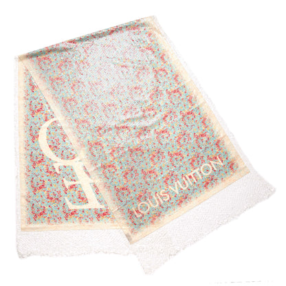 Exclusive Louis Vuitton Cotton Sequin 'LOVE' Floral Stole — Side View