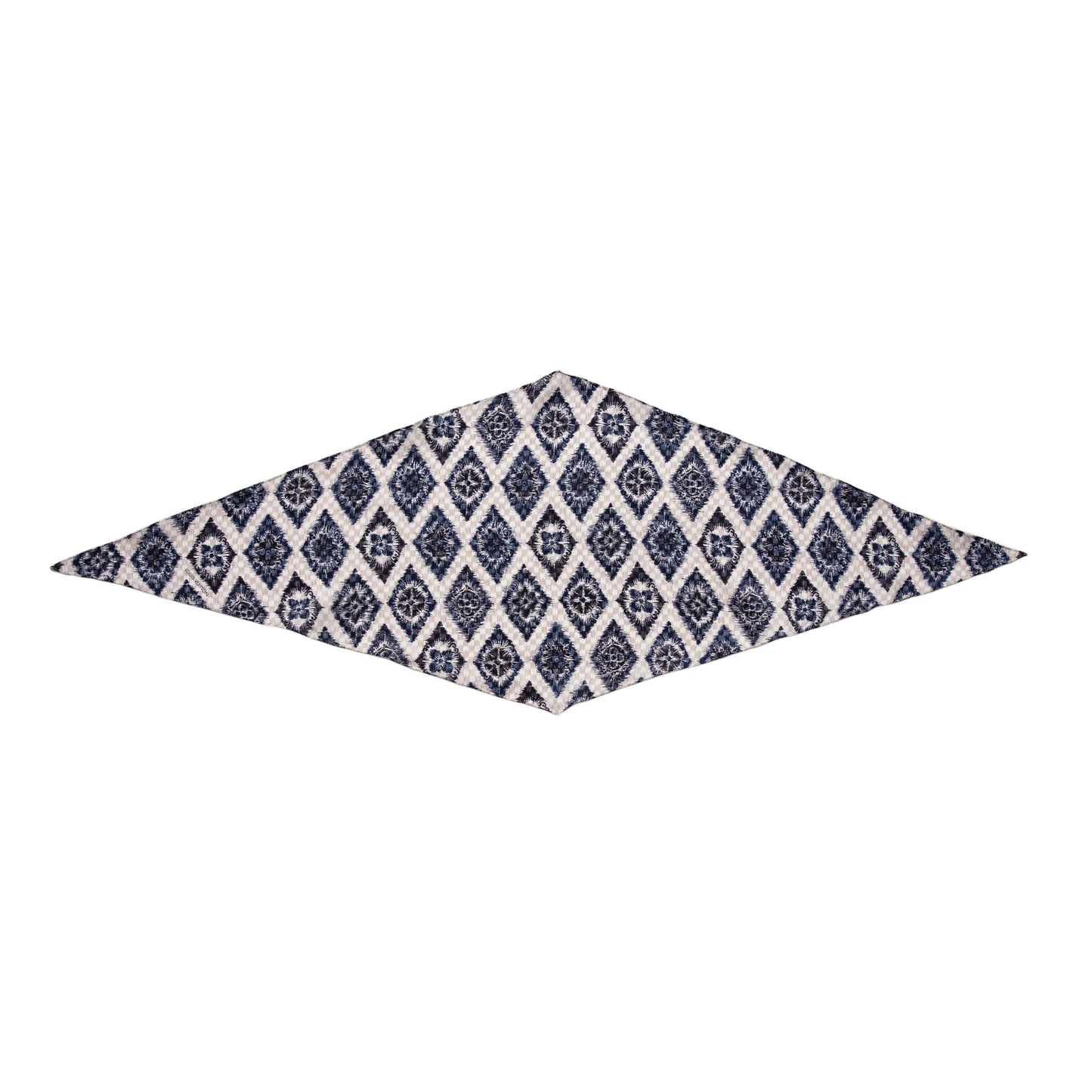 Exclusive Louis Vuitton Blue White Monogram Silk Scarf — Side View