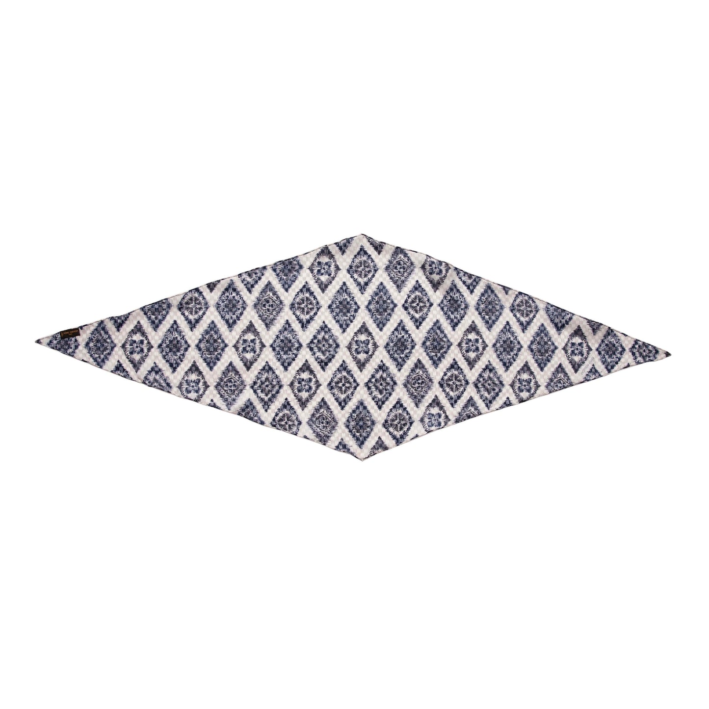 Exclusive Louis Vuitton Blue White Monogram Silk Scarf — Back View