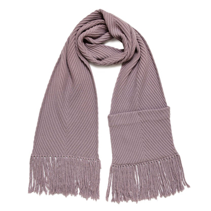 Exclusive Louis Vuitton Lilac Wool Knit Pocket Scarf — Front View