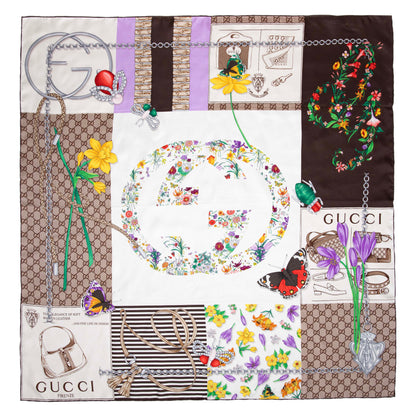 Exclusive Gucci Silk Monogram Square Scarf — Side View