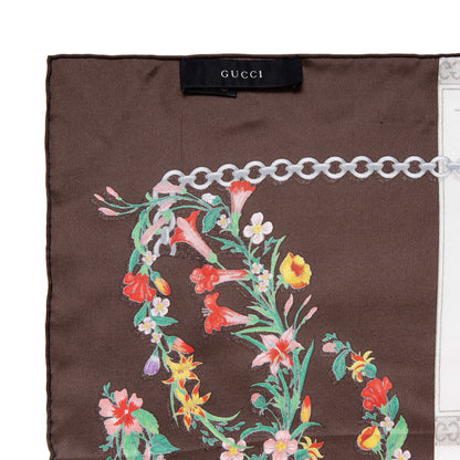 Exclusive Gucci Silk Monogram Square Scarf — Top View