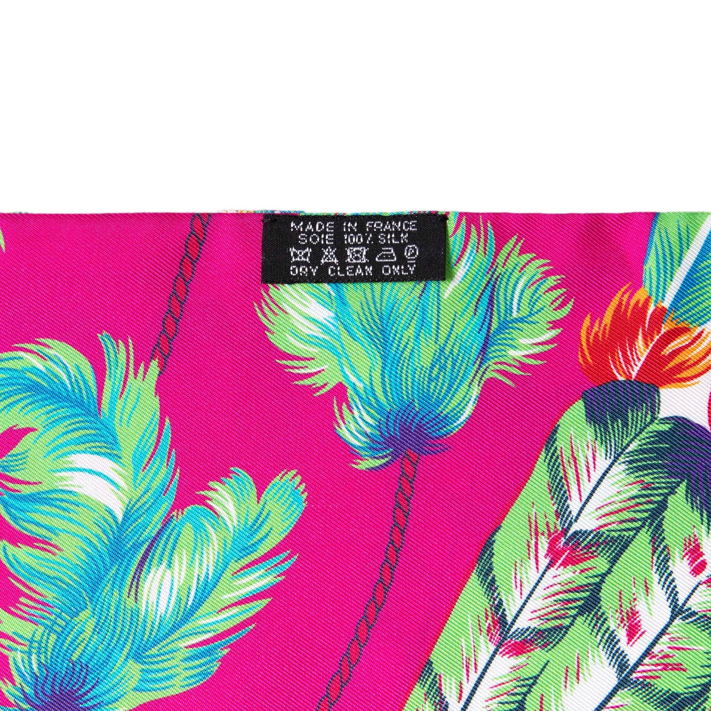 Exclusive Hermes Fuchsia Silk Brazil Maxi Twilly — Top View