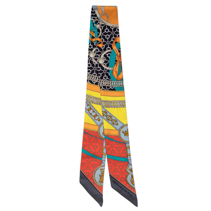 Exclusive Hermes Silk La Promenade Du Matin Twilly — Front View