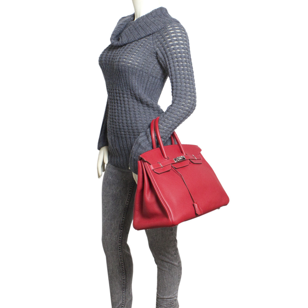 Exclusive Hermes Rouge Togo Birkin 35 — Alternate View 13