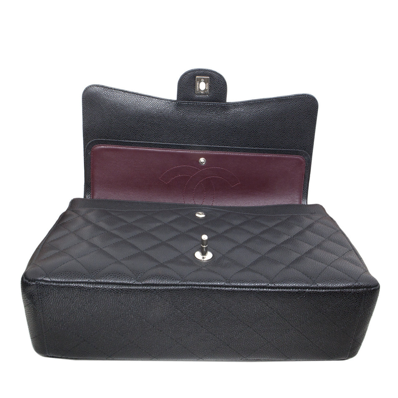 Exclusive Chanel Black  Caviar Maxi Classic Double Flap — Alternate View 7