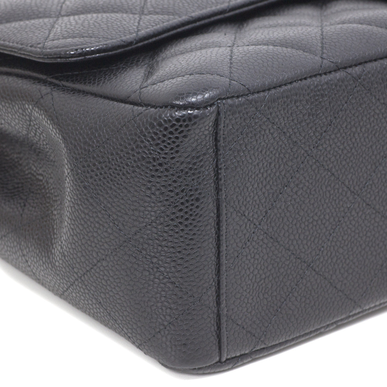 Exclusive Chanel Black  Caviar Maxi Classic Double Flap — Alternate View 9