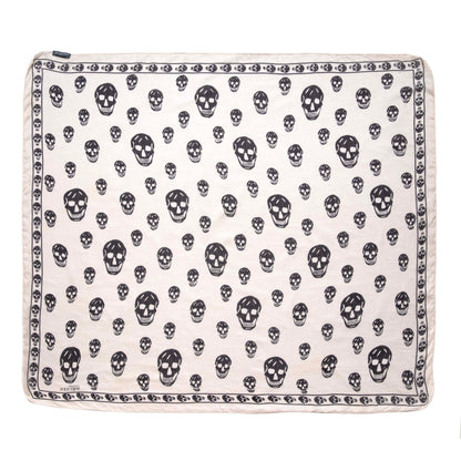 Exclusive Alexander McQueen Ivory Silk Skull Scarf — Back View