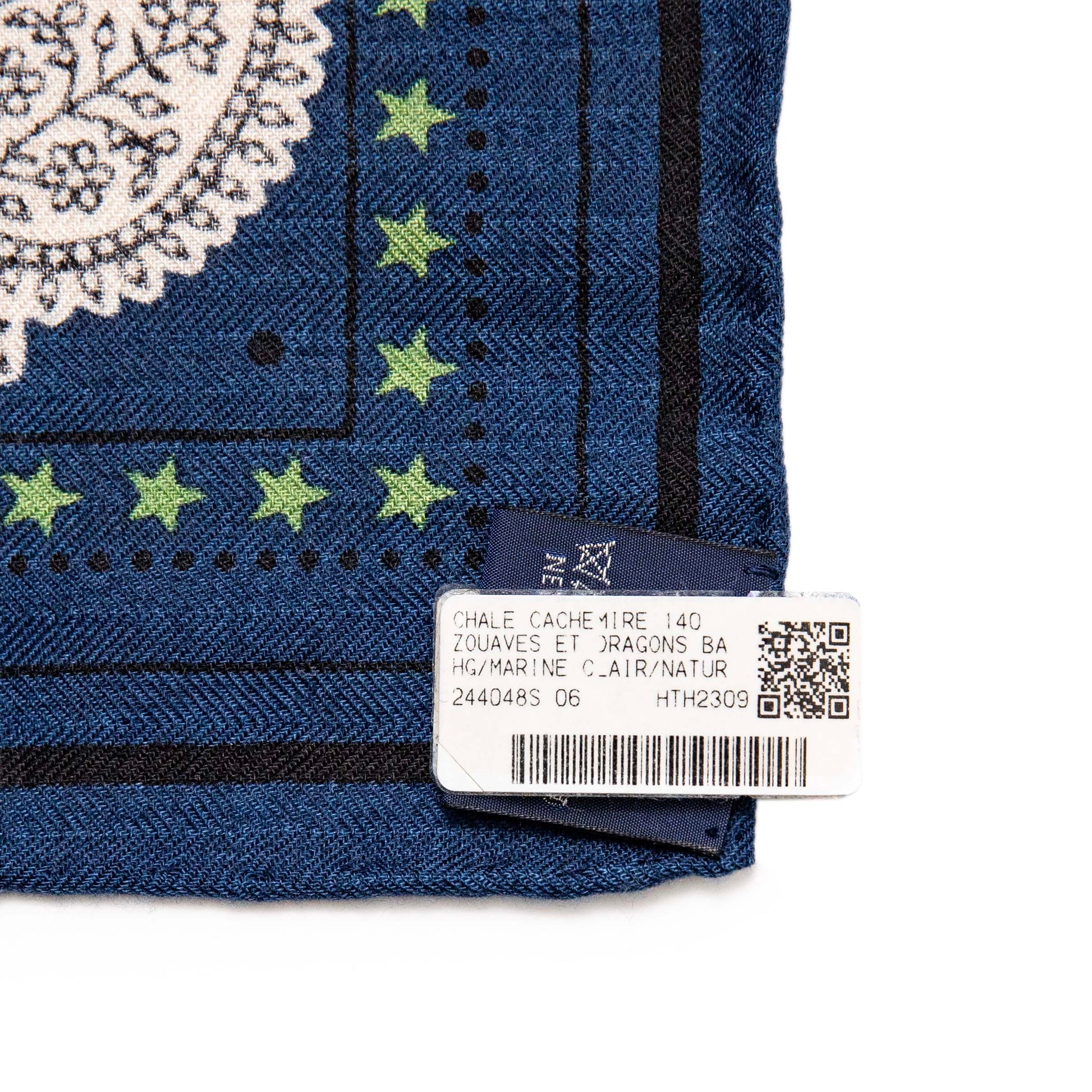 Exclusive Hermes Silk Cashmere Zouaves et Dragons Scarf 140 — Top View