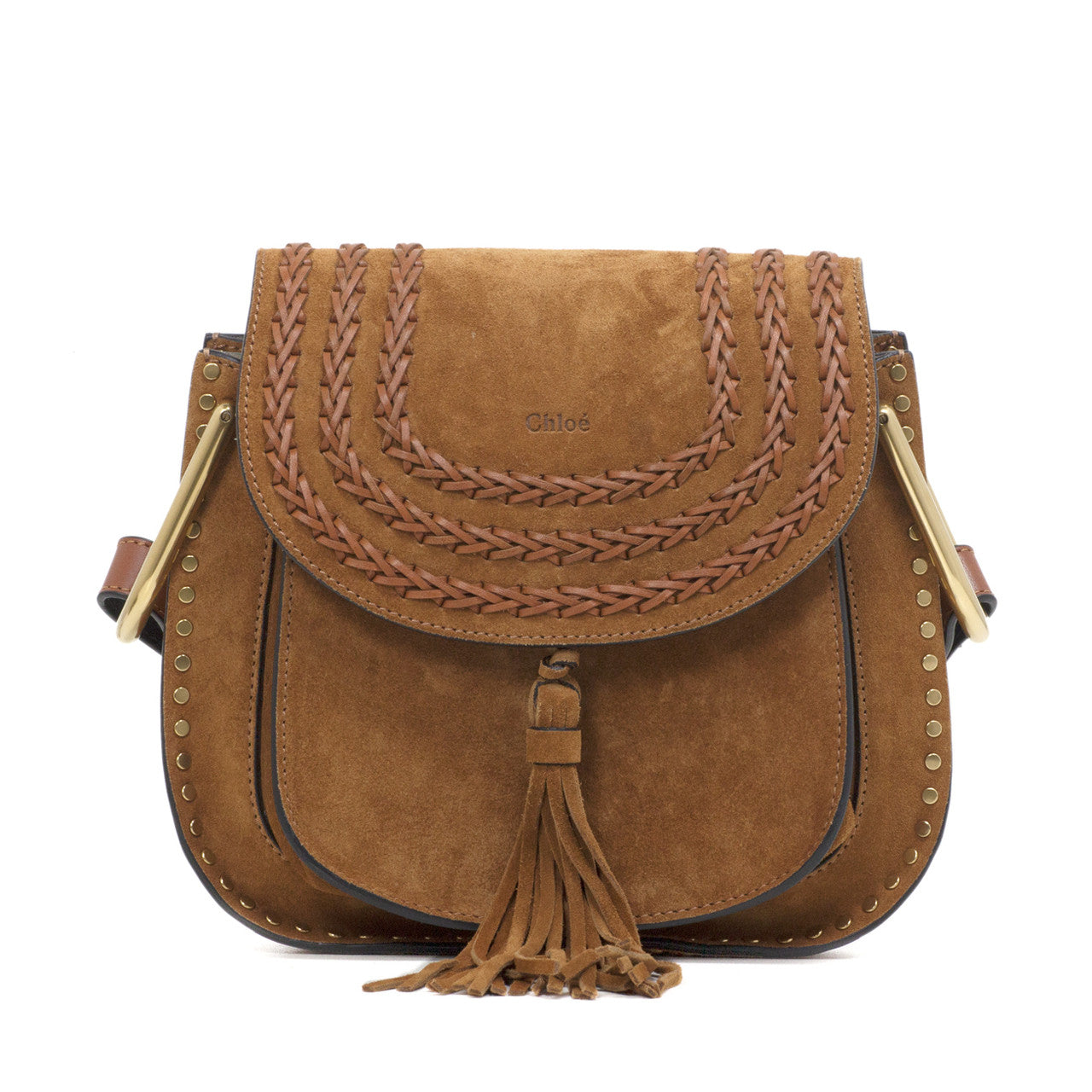 Exclusive Chloe Caramel Suede Small Hudson Bag — Detail View