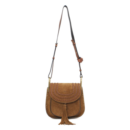 Exclusive Chloe Caramel Suede Small Hudson Bag — Front View