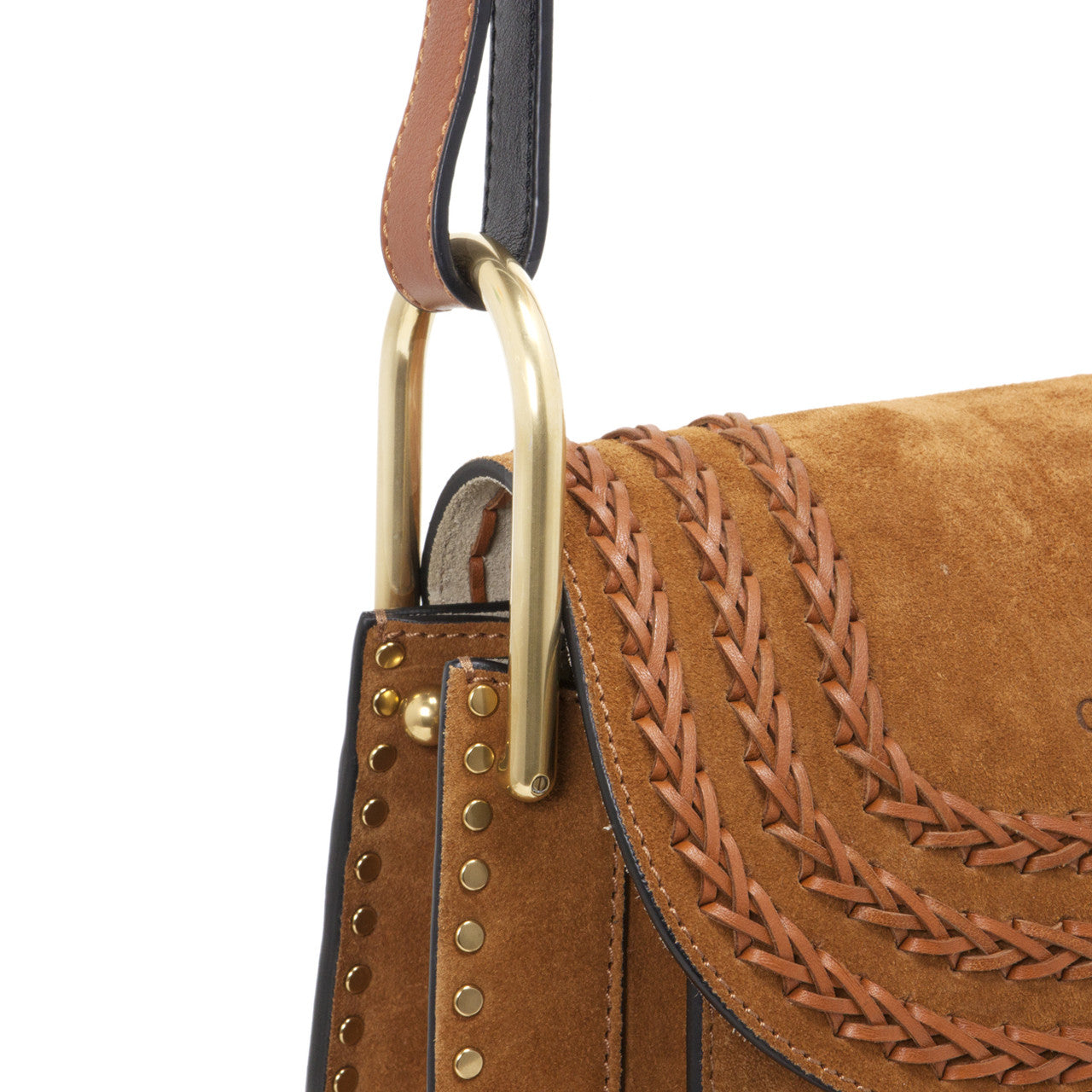 Exclusive Chloe Caramel Suede Small Hudson Bag — Lifestyle View