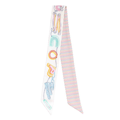Exclusive Hermes Silk Chevaloscope Twilly — Front View