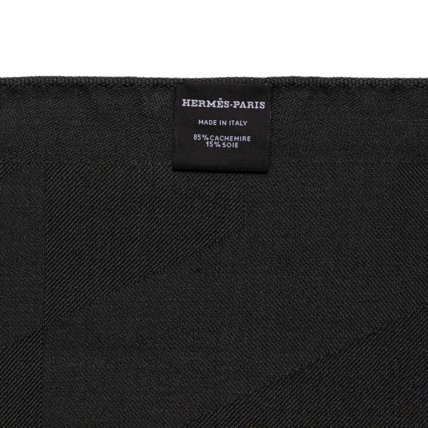 Exclusive Hermes Dark Green Cashmere Silk H en Biais Stole — Top View