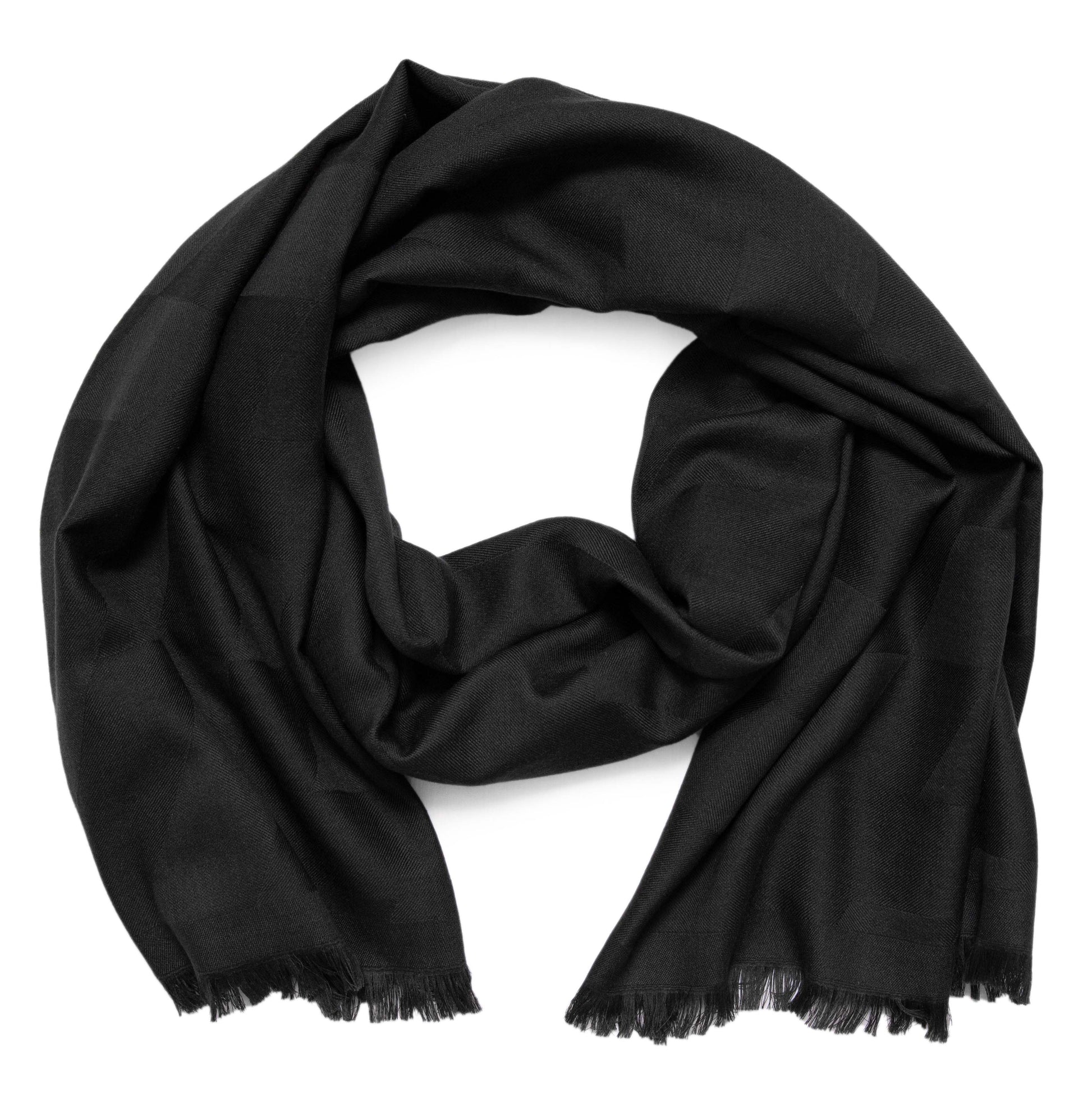 Exclusive Hermes Dark Green Cashmere Silk H en Biais Stole — Front View