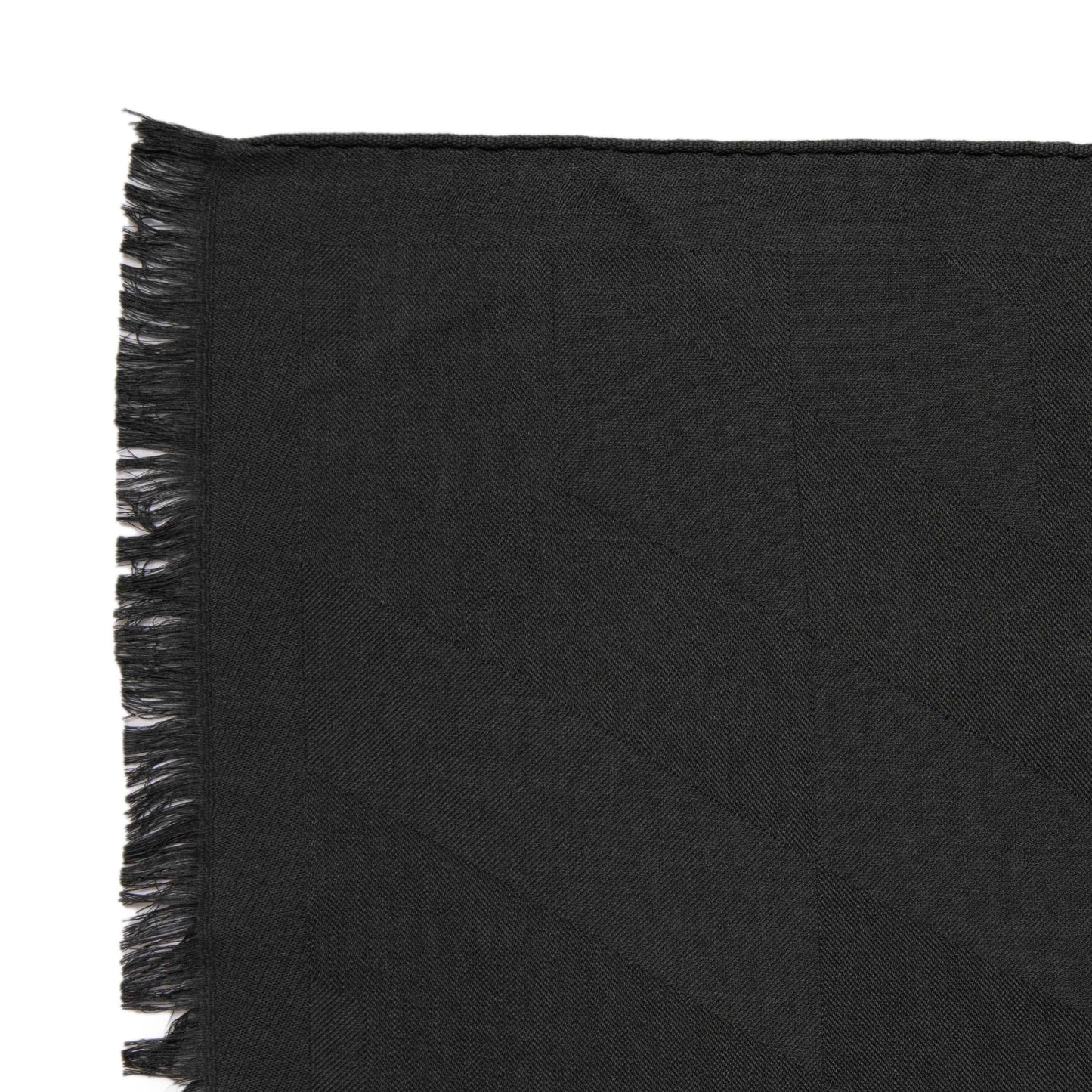 Exclusive Hermes Dark Green Cashmere Silk H en Biais Stole — Detail View