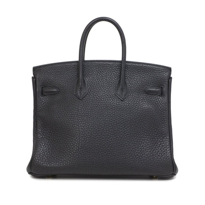Exclusive Hermes Black Clemence Birkin 25 — Detail View