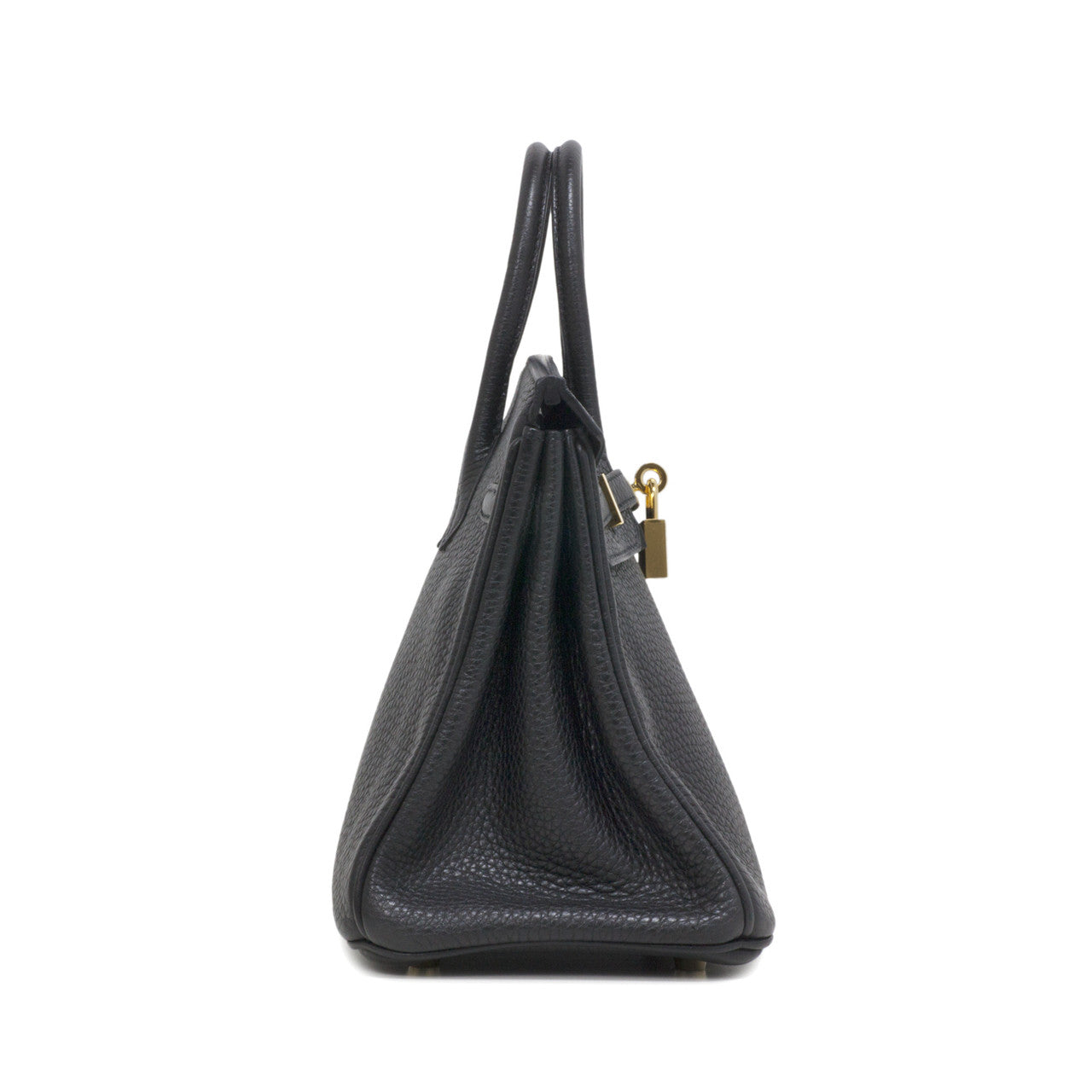 Exclusive Hermes Black Clemence Birkin 25 — Side View