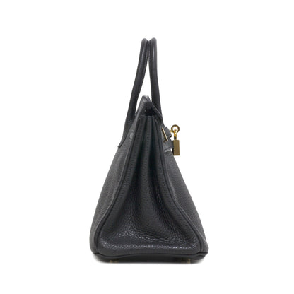Exclusive Hermes Black Clemence Birkin 25 — Side View