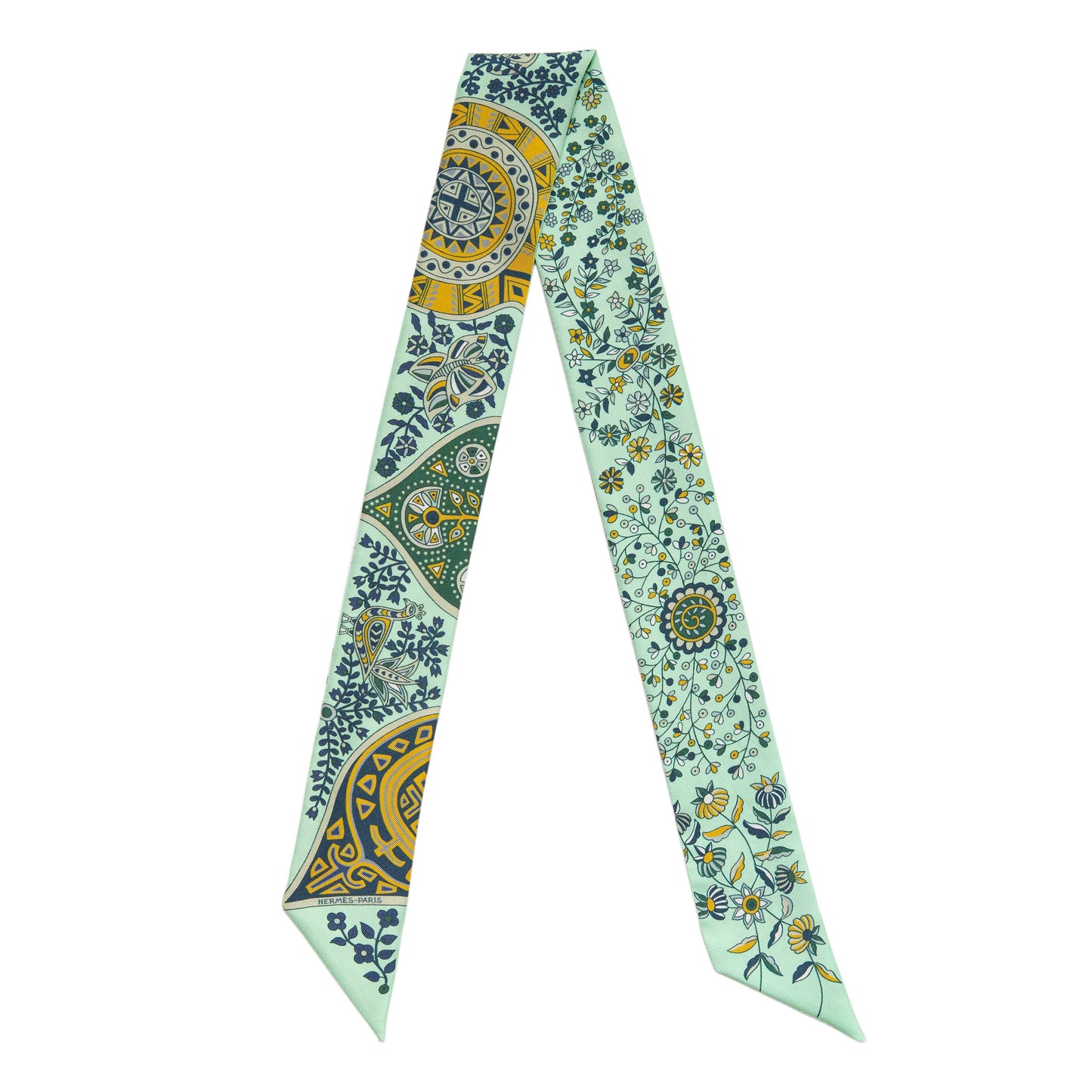 Exclusive Hermes Silk L'Arbre De Vie Twilly — Front View