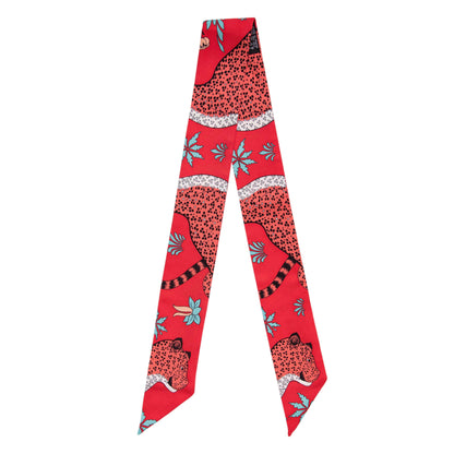 Exclusive Hermes Silk Les Leopards Twilly — Side View
