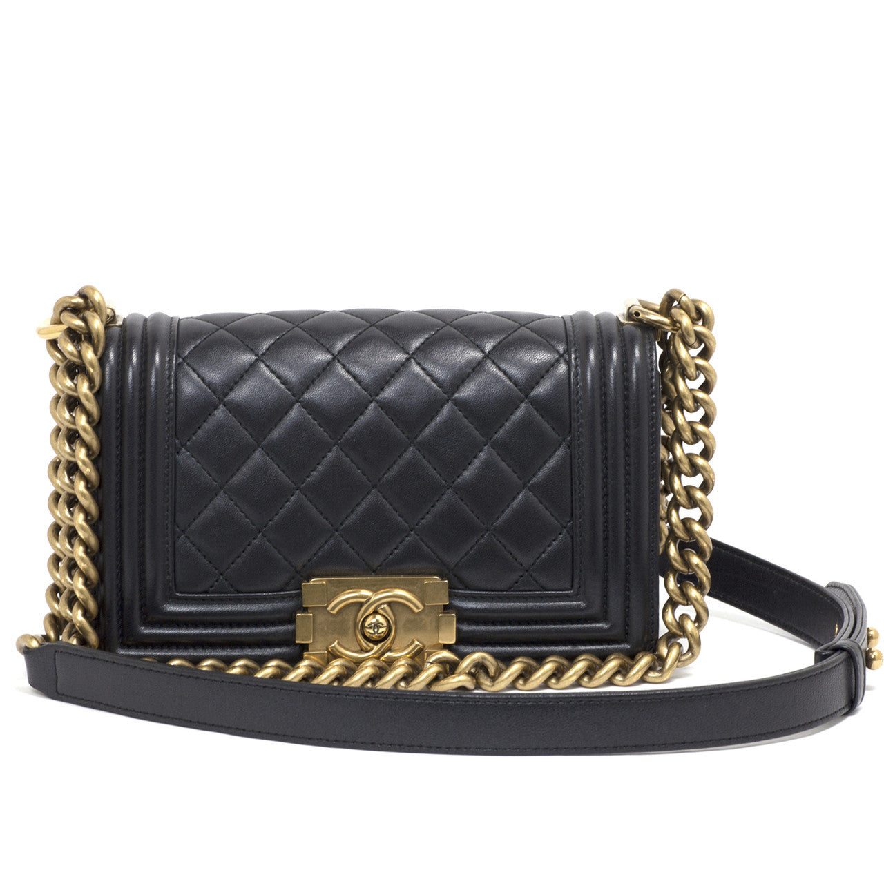 Exclusive Chanel Black Quilted Lambskin Small Boy Bag — Alternate View 12