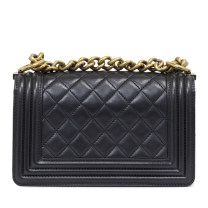 Exclusive Chanel Black Quilted Lambskin Small Boy Bag — Lifestyle View
