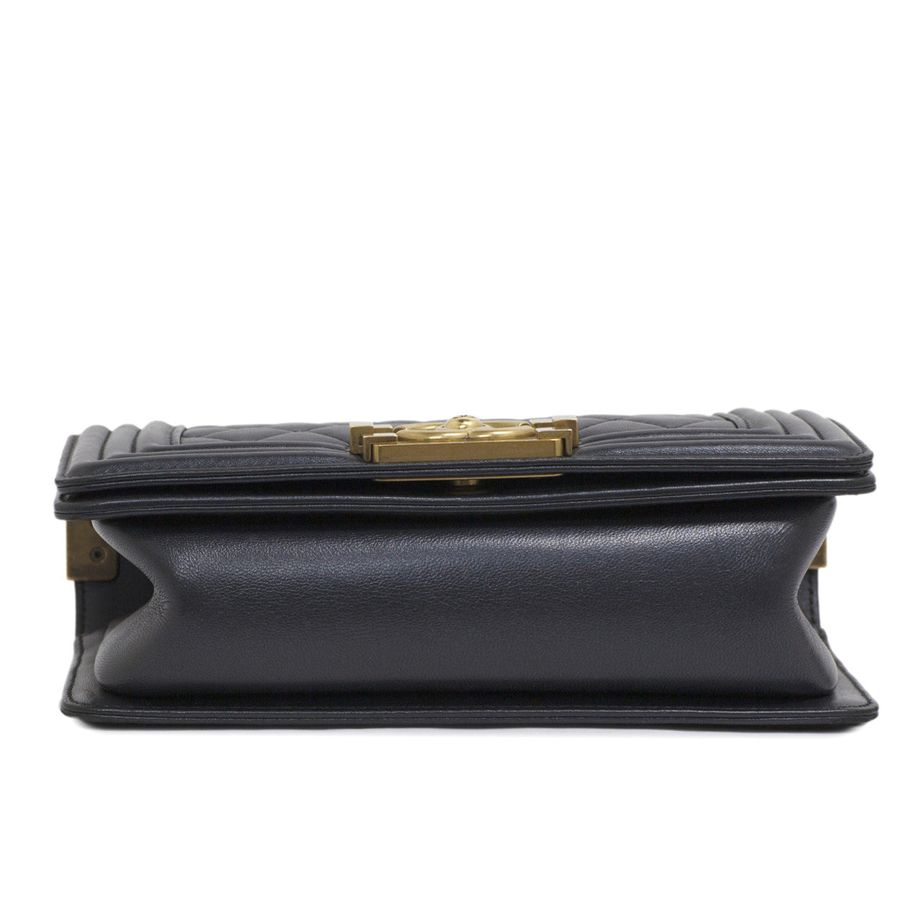 Exclusive Chanel Black Quilted Lambskin Small Boy Bag — Side View
