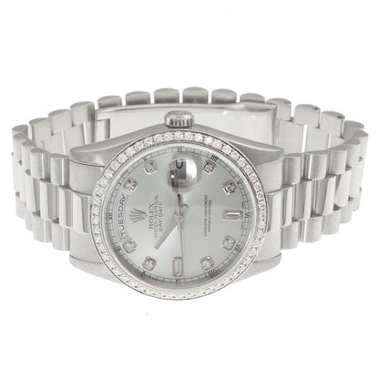 Exclusive Rolex Day Date President Platinum Watch 118346 — Back View