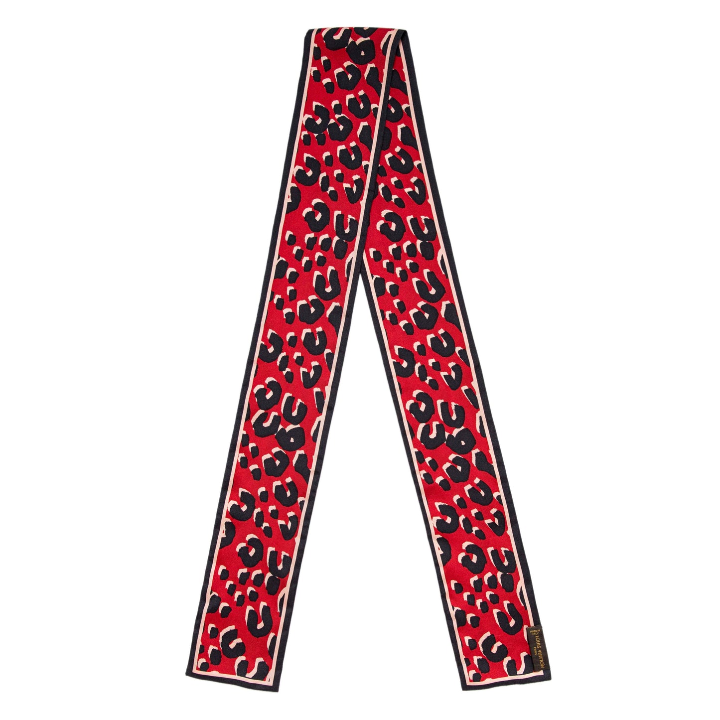 Exclusive Louis Vuitton Rouge Silk Leopard Bandeau — Side View
