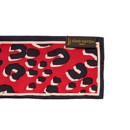 Exclusive Louis Vuitton Rouge Silk Leopard Bandeau — Top View