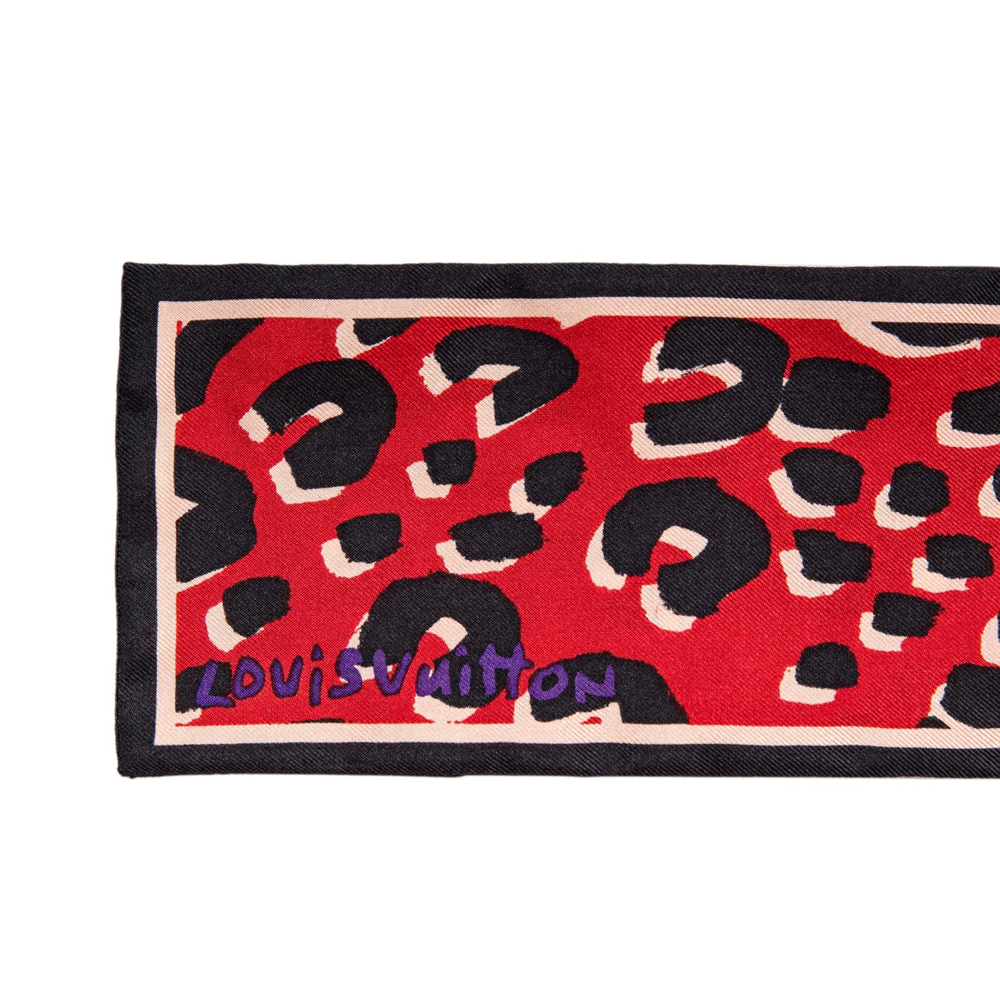 Exclusive Louis Vuitton Rouge Silk Leopard Bandeau — Back View