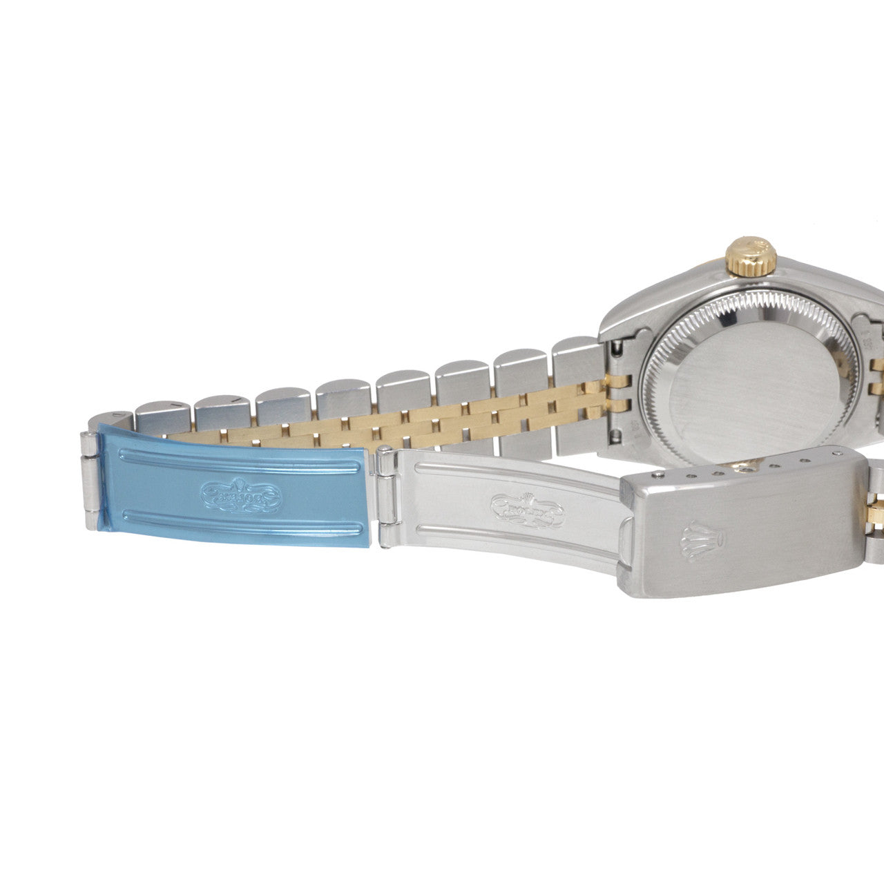 Exclusive Rolex 18K & Stainless Steel Jubilee Diamond Dial Ladies Datejust 69173 — Back View