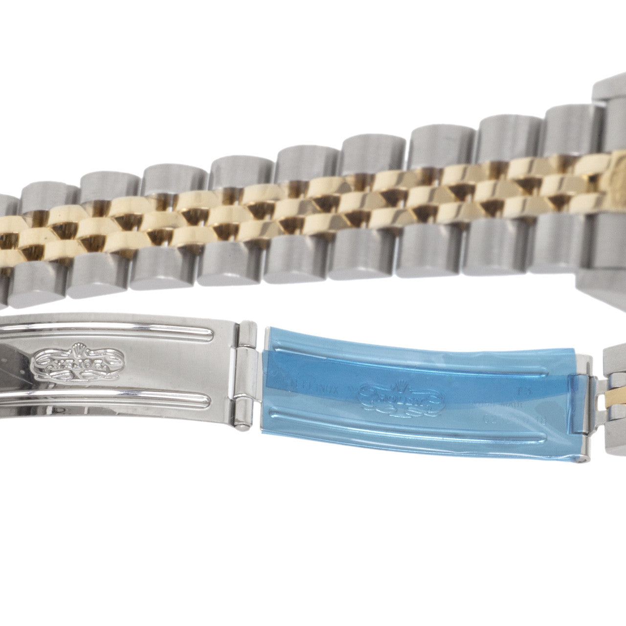 Exclusive Rolex 18K & Stainless Steel Jubilee Diamond Dial Ladies Datejust 69173 — Detail View