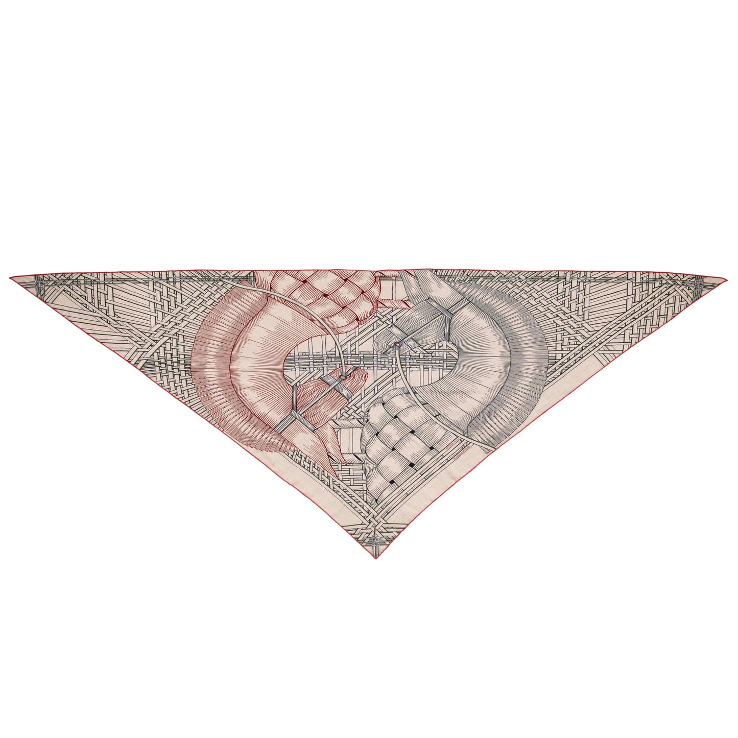 Exclusive Hermes Cashmere Silk Masan & Masan Triangle Scarf — Side View