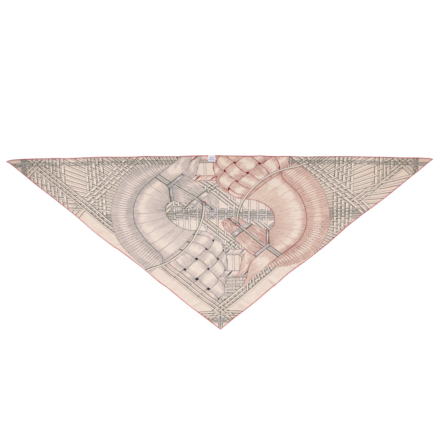 Exclusive Hermes Cashmere Silk Masan & Masan Triangle Scarf — Back View