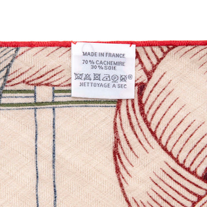 Exclusive Hermes Cashmere Silk Masan & Masan Triangle Scarf — Detail View