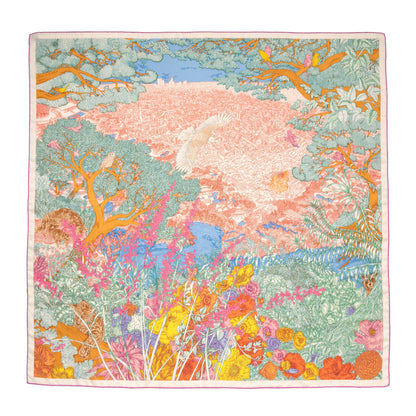 Exclusive Hermes Cashmere Silk Retour A La Nature Shawl 140 — Side View