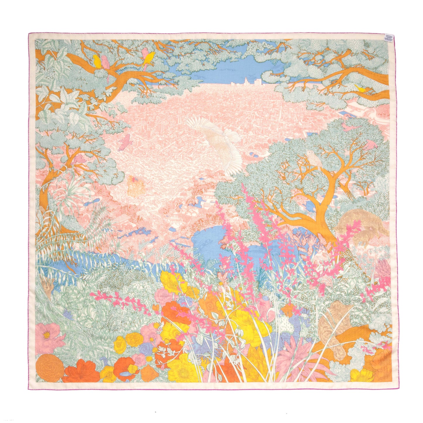 Exclusive Hermes Cashmere Silk Retour A La Nature Shawl 140 — Back View