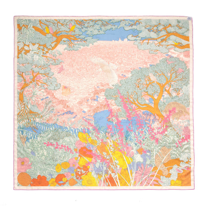Exclusive Hermes Cashmere Silk Retour A La Nature Shawl 140 — Back View