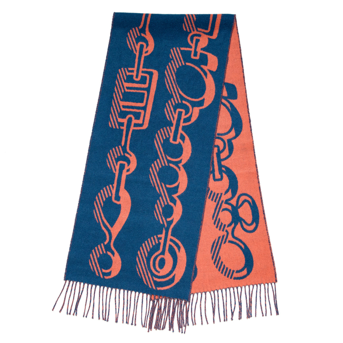 Exclusive Hermes Cashmere Casaque Do Re Boucles Muffler Scarf — Side View
