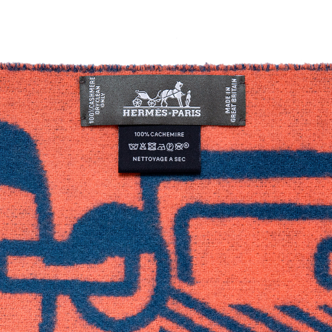 Exclusive Hermes Cashmere Casaque Do Re Boucles Muffler Scarf — Back View