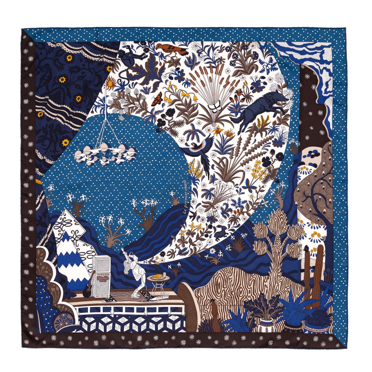 Exclusive Hermes Silk Le Premier Chant Scarf 90 — Side View