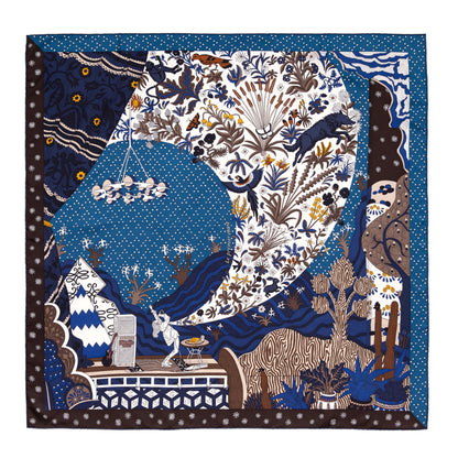 Exclusive Hermes Silk Le Premier Chant Scarf 90 — Side View