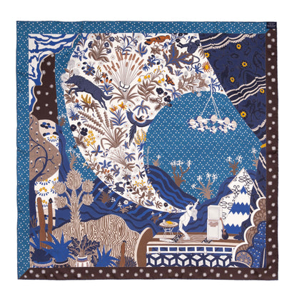Exclusive Hermes Silk Le Premier Chant Scarf 90 — Back View